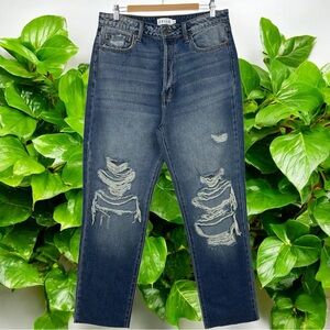 Buckle Cello Distressed Ripped High Rise Button Fly Medium Wash Ridged Jeans 13